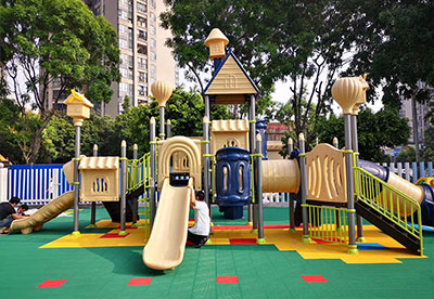 广州市白云区和乐幼儿园别墅屋滑梯组合